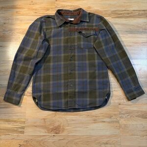 Flag Nor Fail Olive and Navy Plaid Shirt